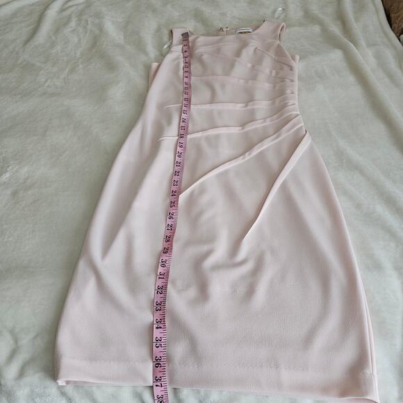 Calvin Klein Pink Starburst Sheath Sleeveless Dress Rear Zip Size 6 - Picture 3 of 9
